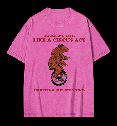 The Circus's Theatrical Bear Vintage Washed 100% Cotton T-Shirt