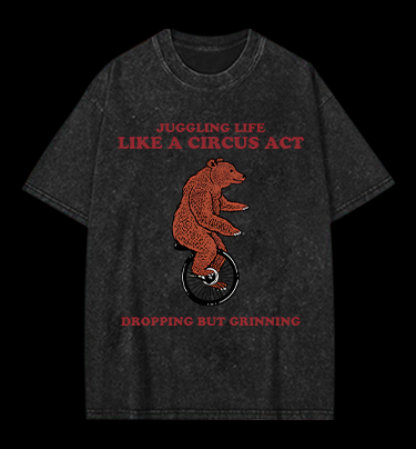 The Circus's Theatrical Bear Vintage Washed 100% Cotton T-Shirt