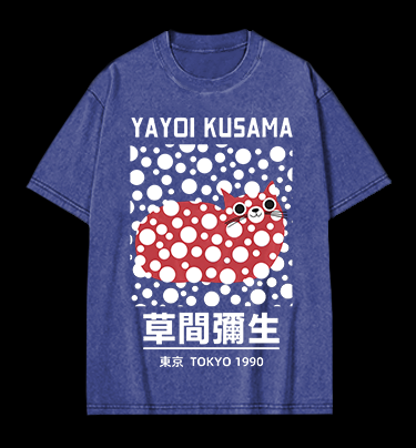 Yayoi Kusama's Cat Vintage Washed 100% Cotton T-Shirt