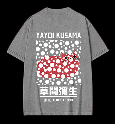 Yayoi Kusama's Cat Vintage Washed 100% Cotton T-Shirt