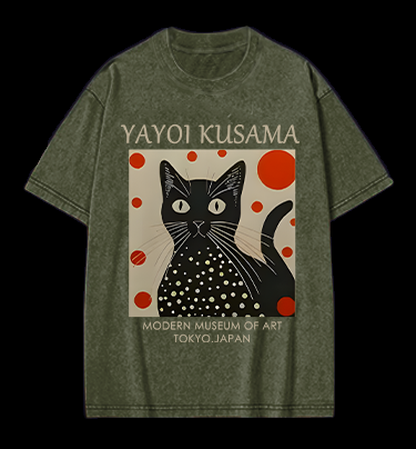 The Cat of Yayoi Kusama Vintage Washed 100% Cotton T-Shirt