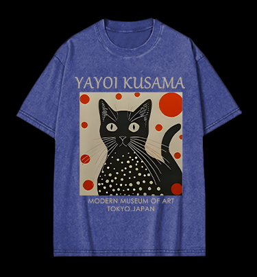 The Cat of Yayoi Kusama Vintage Washed 100% Cotton T-Shirt