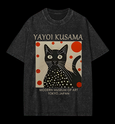 The Cat of Yayoi Kusama Vintage Washed 100% Cotton T-Shirt
