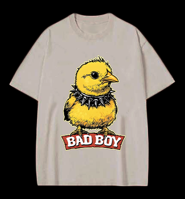 Bad Boy Birdie Vintage Washed 100% Cotton T-Shirt