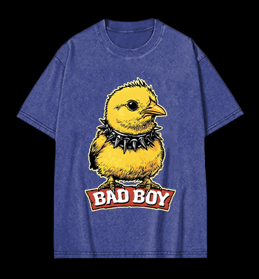 Bad Boy Birdie Vintage Washed 100% Cotton T-Shirt