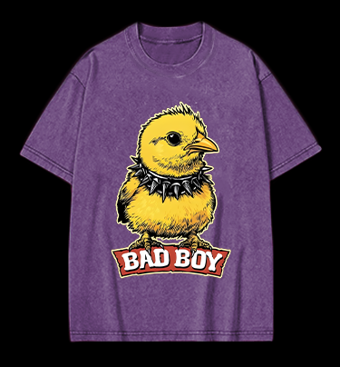 Bad Boy Birdie Vintage Washed 100% Cotton T-Shirt