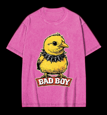 Bad Boy Birdie Vintage Washed 100% Cotton T-Shirt