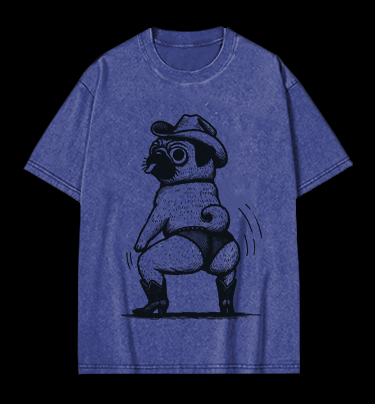 Black Cat Rock Vintage Washed 100% Cotton T-Shirt