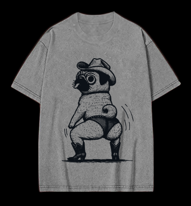 Black Cat Rock Vintage Washed 100% Cotton T-Shirt