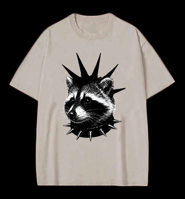 Punk Raccoon Vintage Washed 100% Cotton T-Shirt