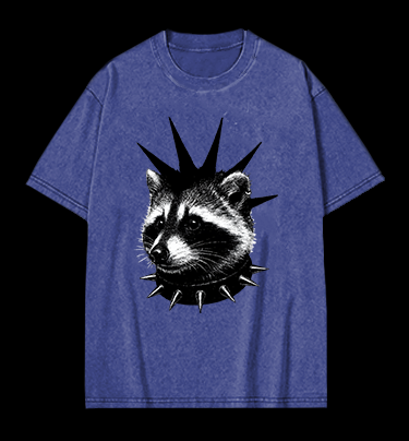Punk Raccoon Vintage Washed 100% Cotton T-Shirt