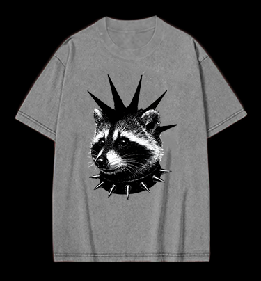 Punk Raccoon Vintage Washed 100% Cotton T-Shirt