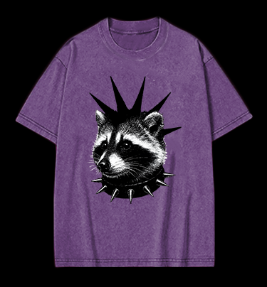Punk Raccoon Vintage Washed 100% Cotton T-Shirt