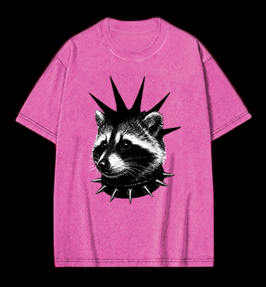 Punk Raccoon Vintage Washed 100% Cotton T-Shirt