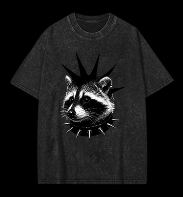 Punk Raccoon Vintage Washed 100% Cotton T-Shirt