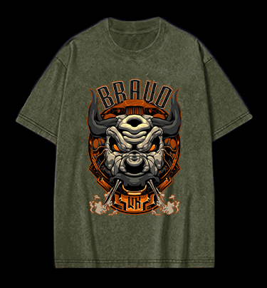 Mechanical Bull Vintage Washed 100% Cotton T-Shirt