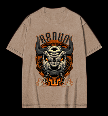 Mechanical Bull Vintage Washed 100% Cotton T-Shirt