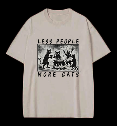 Gothic Magical Cats Vintage Washed 100% Cotton T-Shirt