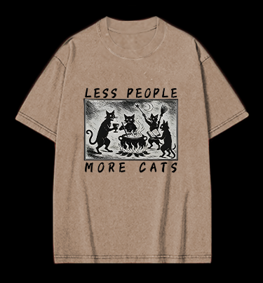 Gothic Magical Cats Vintage Washed 100% Cotton T-Shirt