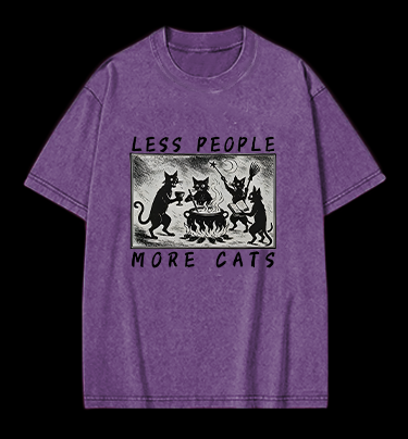 Gothic Magical Cats Vintage Washed 100% Cotton T-Shirt