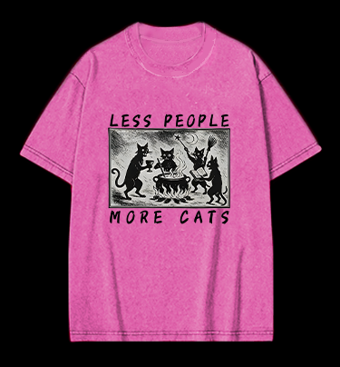 Gothic Magical Cats Vintage Washed 100% Cotton T-Shirt