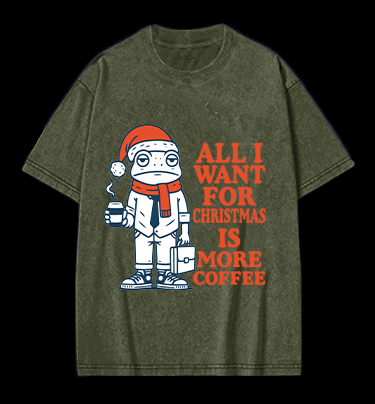 Frog's Christmas Wish Vintage Washed 100% Cotton T-Shirt