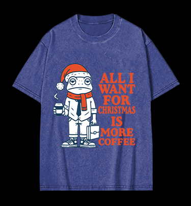 Frog's Christmas Wish Vintage Washed 100% Cotton T-Shirt