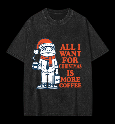 Frog's Christmas Wish Vintage Washed 100% Cotton T-Shirt