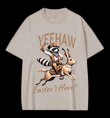 Easter Here Vintage Washed 100% Cotton T-Shirt