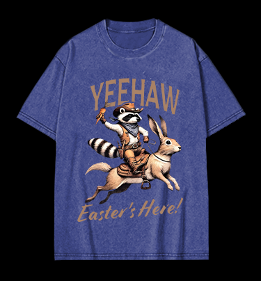 Easter Here Vintage Washed 100% Cotton T-Shirt