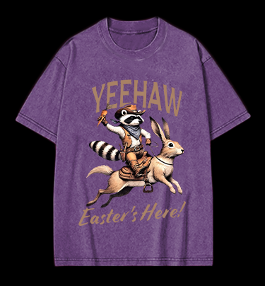 Easter Here Vintage Washed 100% Cotton T-Shirt
