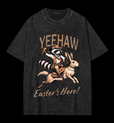 Easter Here Vintage Washed 100% Cotton T-Shirt