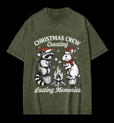 Christmas Crew Vintage Washed 100% Cotton T-Shirt