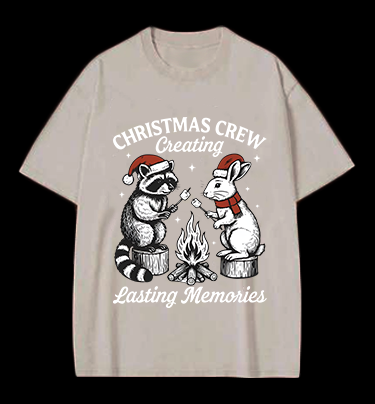 Christmas Crew Vintage Washed 100% Cotton T-Shirt