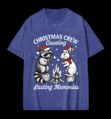 Christmas Crew Vintage Washed 100% Cotton T-Shirt