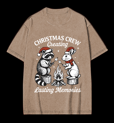 Christmas Crew Vintage Washed 100% Cotton T-Shirt