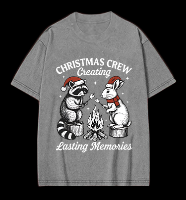 Christmas Crew Vintage Washed 100% Cotton T-Shirt
