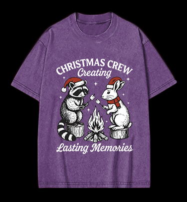Christmas Crew Vintage Washed 100% Cotton T-Shirt