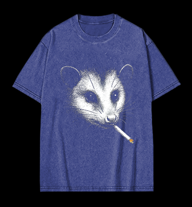 Smoking Opossum Vintage Washed 100% Cotton T-Shirt