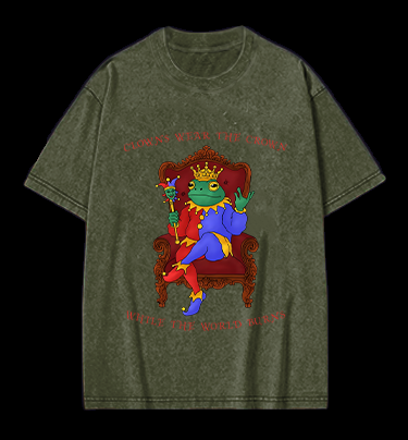 Frog King Vintage Washed 100% Cotton T-Shirt