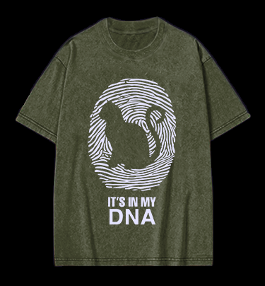 Cat In My DNA Vintage Washed 100% Cotton T-Shirt