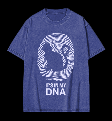 Cat In My DNA Vintage Washed 100% Cotton T-Shirt
