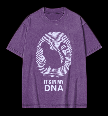 Cat In My DNA Vintage Washed 100% Cotton T-Shirt