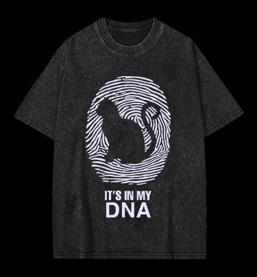 Cat In My DNA Vintage Washed 100% Cotton T-Shirt