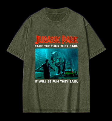 Jurassic Park Vintage Washed 100% Cotton T-Shirt