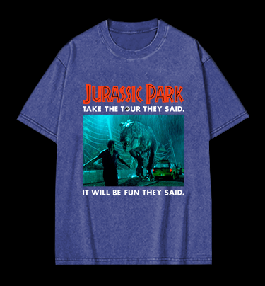 Jurassic Park Vintage Washed 100% Cotton T-Shirt