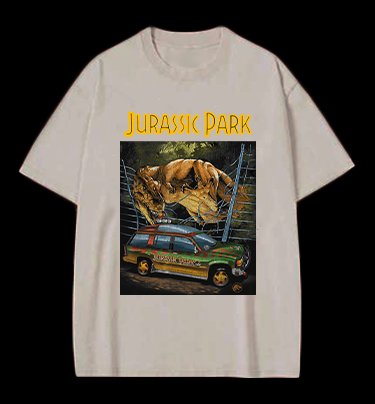 JURASSIC PARK Vintage Washed 100% Cotton T-Shirt