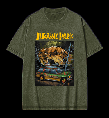 JURASSIC PARK Vintage Washed 100% Cotton T-Shirt
