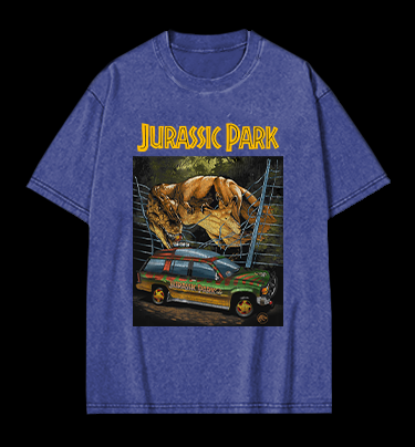JURASSIC PARK Vintage Washed 100% Cotton T-Shirt