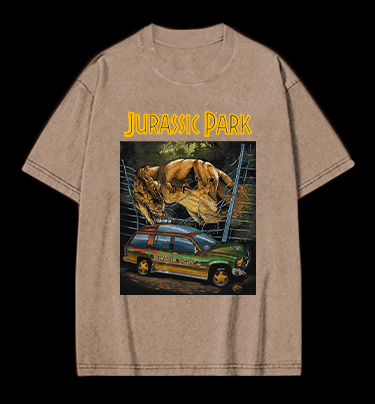 JURASSIC PARK Vintage Washed 100% Cotton T-Shirt